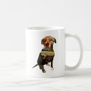 Doppelexpositionshund Kaffeetasse