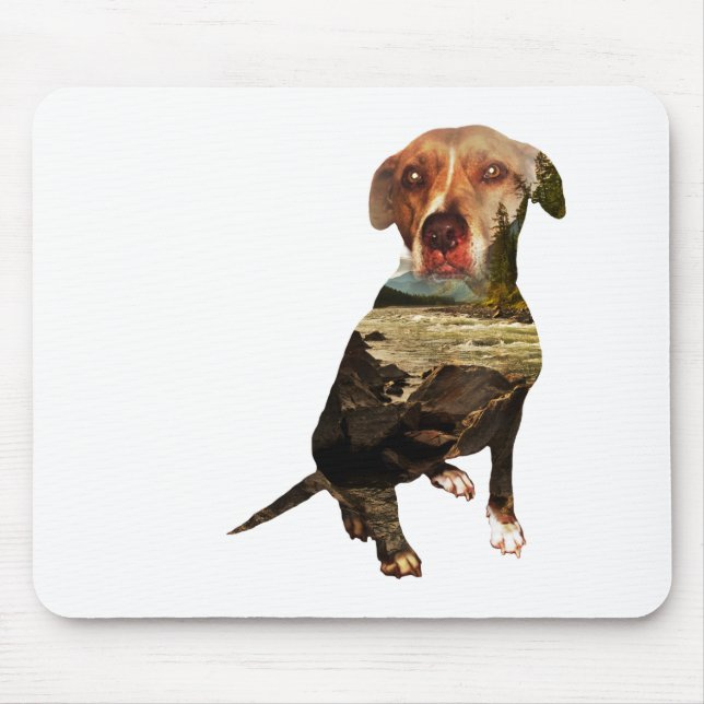 Doppelexpositionshund Mousepad (Vorne)