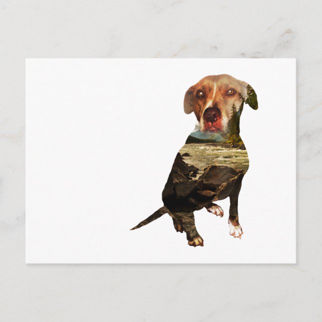Doppelexpositionshund Postkarte (Vorderseite)