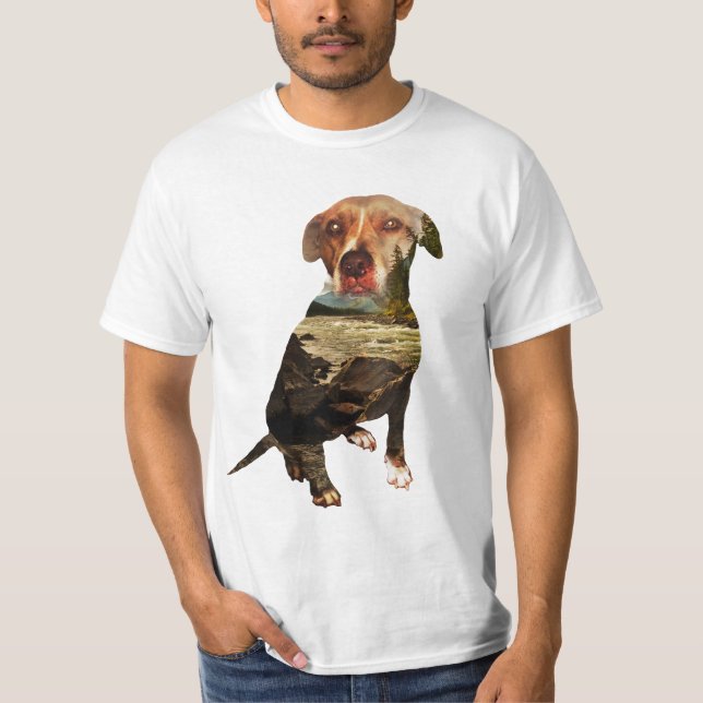 Doppelexpositionshund T-Shirt (Vorderseite)