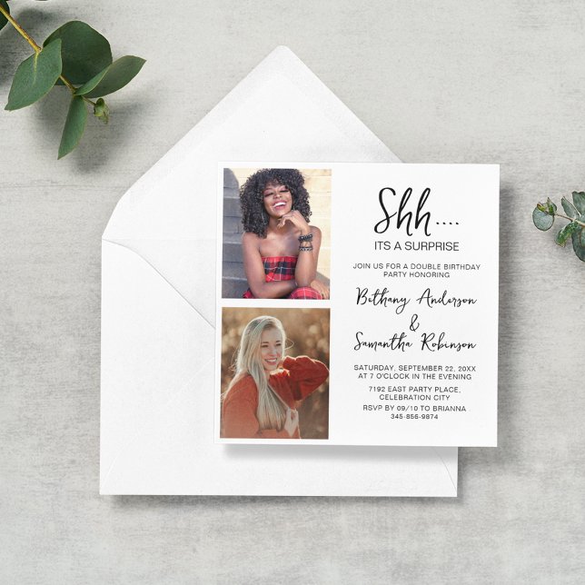 Doppelfeier 2 Foto Geburtstag Einladung (Von Creator hochgeladen)