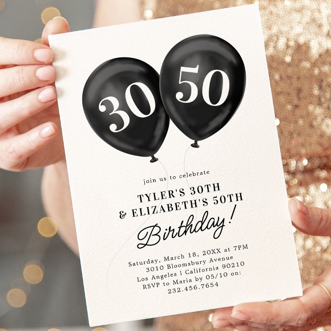 Doppelfeier Gemeinsame Geburtstagspartei Einladung (Von Creator hochgeladen)