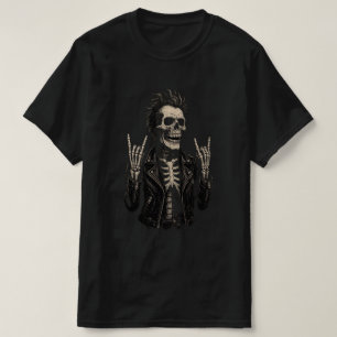 Doppelfelskelett   Metal Horns Up T - Shirt" T-Shirt