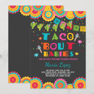 Doppelfiesta-Babyparty laden Taco-Kampf-Babys ein Einladung