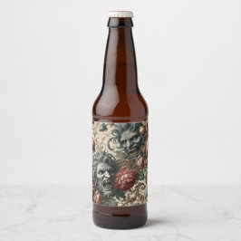 Doppelganger Malevolence - Gothic Floral Pillow Bierflaschenetikett
