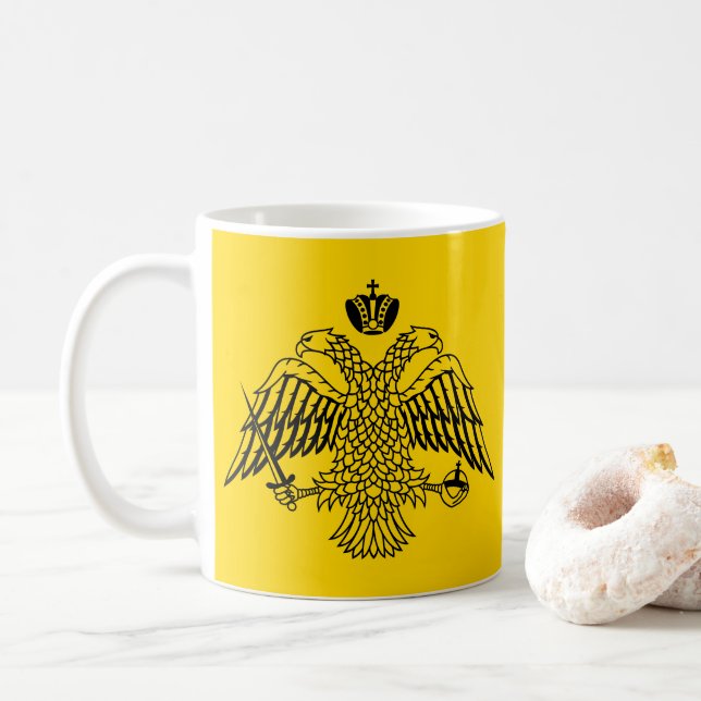 Doppelgehender Adler Byzantinisch und Christliches Kaffeetasse (Mit Donut)