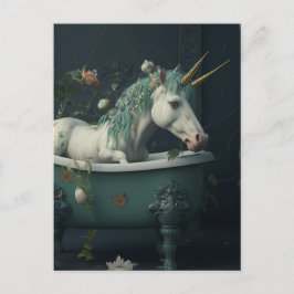 Doppelgehorntes Einhorn im Tub Postkarte