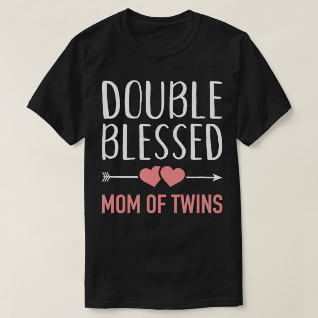 Doppelgesegnete Mama der Twins T-Shirt (Design vorne)