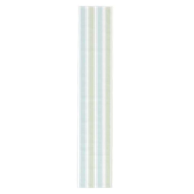 Doppelgestreiftes Meer & Blau Mittelgroßer Tischläufer (Vorderseite)