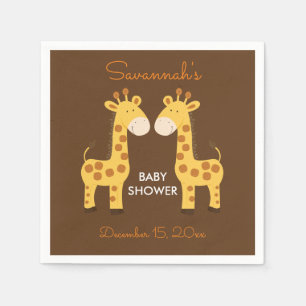 Doppelgiraffen-Babyparty-Serviette Serviette