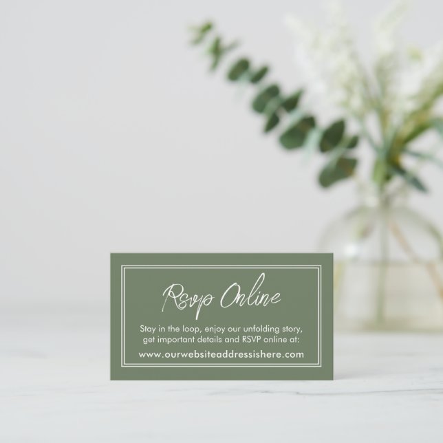 Doppelgrenzenloses Olive Green UAWG online Begleitkarte (Stehend Vorderseite)