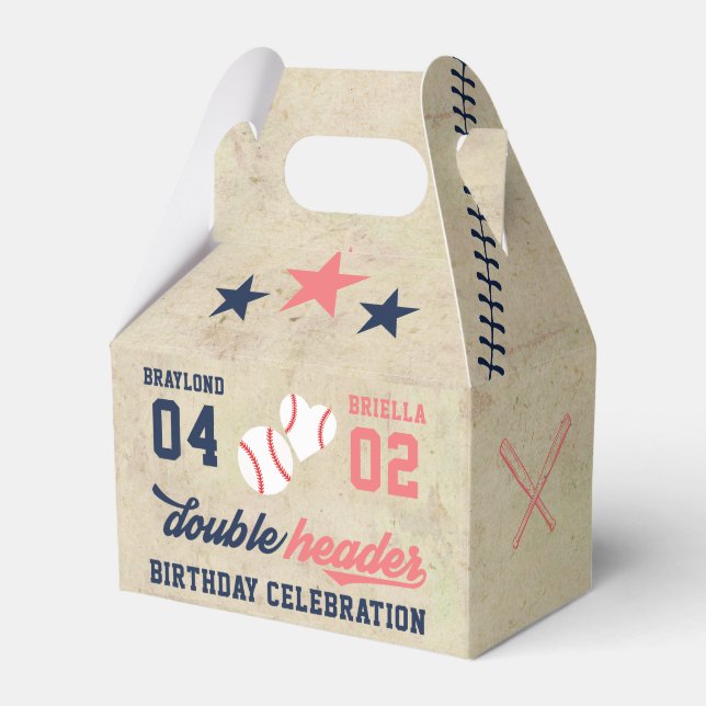 Doppelheader für zwei oder vier Geschwistern Geschenkschachtel (Vorderseite)