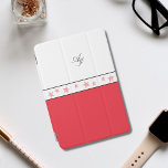 Doppelinitialen, Monogramm, Aquarell iPad Mini Hülle<br><div class="desc">Doppelinitials mit Monogramm minimalistisch rote Aquarellfarbe iPad Mini Cover in Rot,  Schwarz und Weiß mit einem Sternenmuster einer leuchtend roten Seesternillustrierung gezeichnet von mir</div>