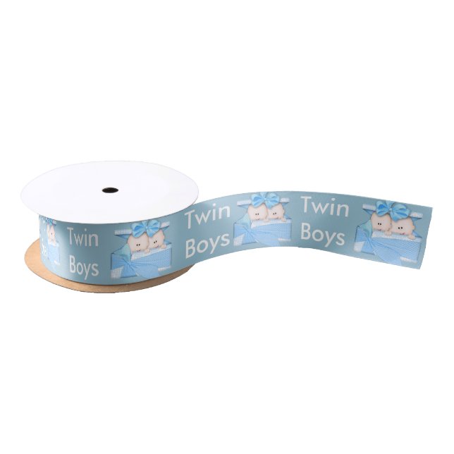 Doppeljungen-blaues Band für Baby-Geschenk oder Satinband (Spule)