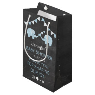 Doppeljungen-danken blaue Elefant-Babyparty Ihnen Kleine Geschenktüte