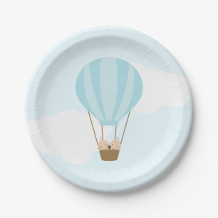 Doppeljungen in der Heißluft-Ballon-Babyparty Pappteller