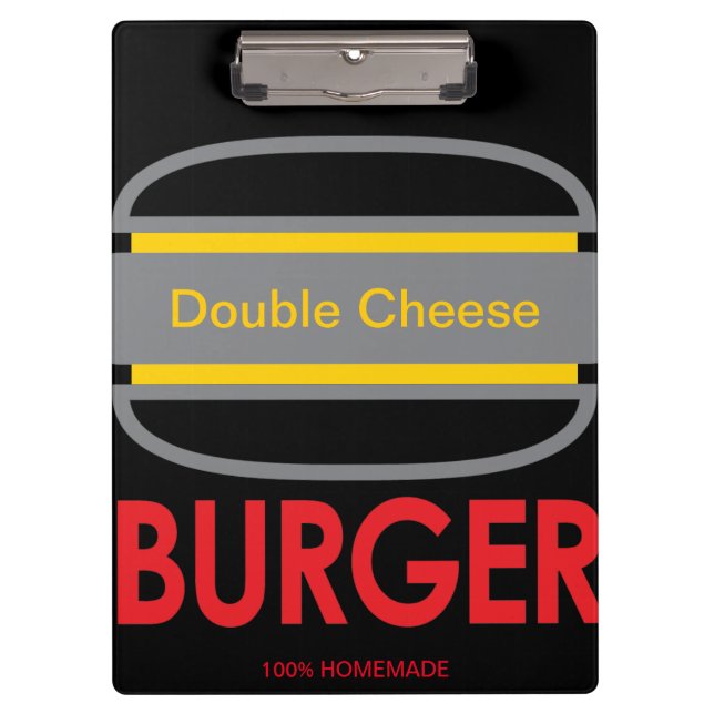 Doppelkäse Burger Icon Spaß Klemmbrett (Vorderseite)