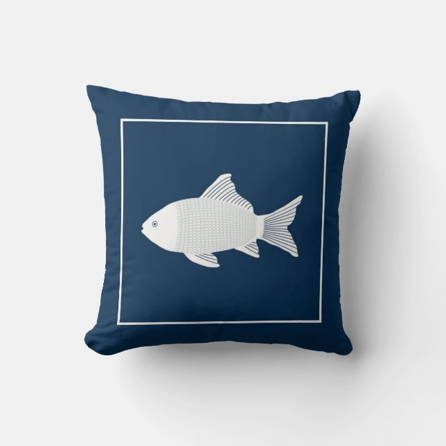Doppelkissen mit dekorativem Fisch Kissen (Vorderseite)