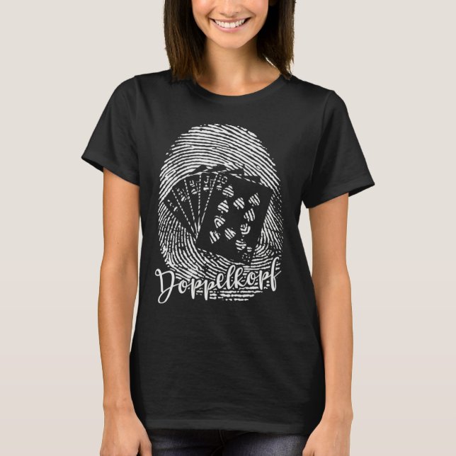 Doppelkopf Fingerprint D N A Card Game T-Shirt (Vorderseite)
