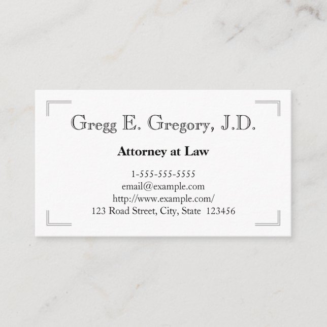 Doppellinie-Corner Borders Atney Business Card Visitenkarte (Vorderseite)