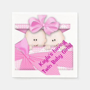 Doppelmädchen-Babyparty-Papierservietten Serviette