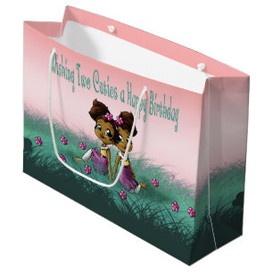 "Doppelmädchen-Geburtstags-Geschenk-Tasche groß Große Geschenktüte