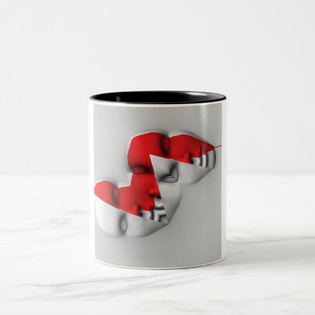 Doppelmaske Zweifarbige Tasse (Mittel)