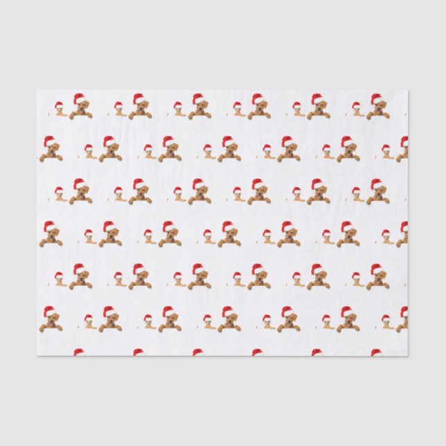 DOPPELN IN Weihnachtsmannmützen Tissue Seidenpapier (Vorderseite)