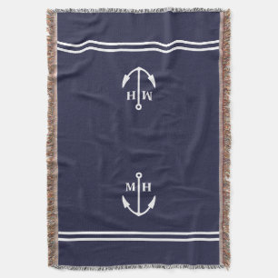 Doppelnavy Anchor Monogram Schubblanken Decke