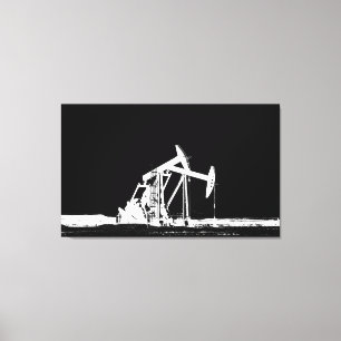 Doppelöl-Pumpanlage-Silhouette Leinwanddruck