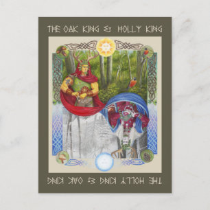 Doppelportrait des Eichenkönigs und des Holly King Postkarte