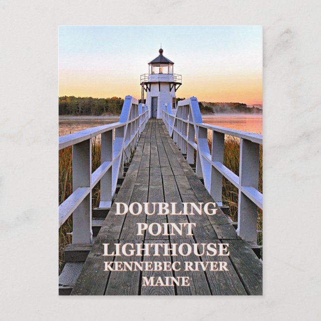 Doppelpunkt Leuchtturm, Maine Postcard Postkarte (Vorderseite)