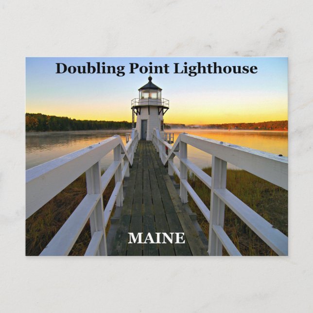 Doppelpunkt Leuchtturm, Maine Postcard Postkarte (Vorderseite)