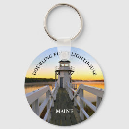 Doppelpunkt Leuchtturm, Maine Round Keyring Schlüsselanhänger
