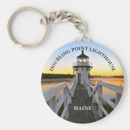 Doppelpunkt Leuchtturm, Maine Round Keyring Schlüsselanhänger