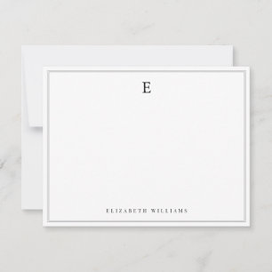 Doppelrand Einfaches Elegantes Monogramm Buchstabe Mitteilungskarte