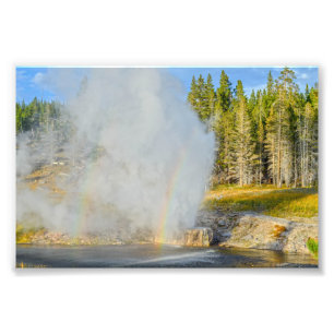 Doppelregenbogen am Riverside Geyser, Yellowstone Fotodruck