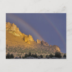 Doppelregenbogen über einer Felsformation nahe Smi Postkarte
