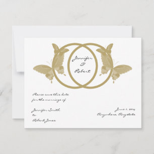 Doppelring-Butterfly-Monogramm-Save the Date-Karte Save The Date