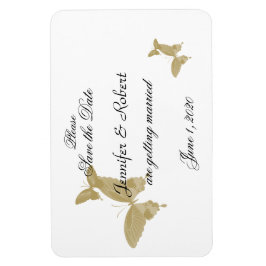 Doppelring-Hochzeit speichern Sie das Datum Magnet