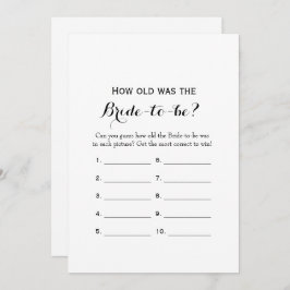 Doppelseitig - 2 Brautparty Game-Wie alt| Beratung Einladung