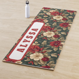 Doppelseitig, Blumen & diagonale Streifen Yogamatte