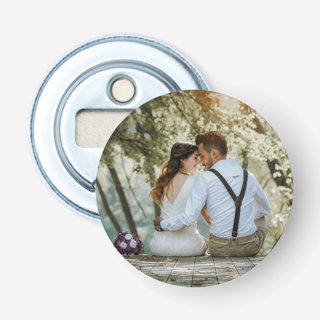 Doppelseitig Ihr eigenes Foto für Hochzeiten hinzu Flaschenöffner (Vorderseite)