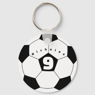 Doppelseitig personalisierter Name des Fußballspie Schlüsselanhänger