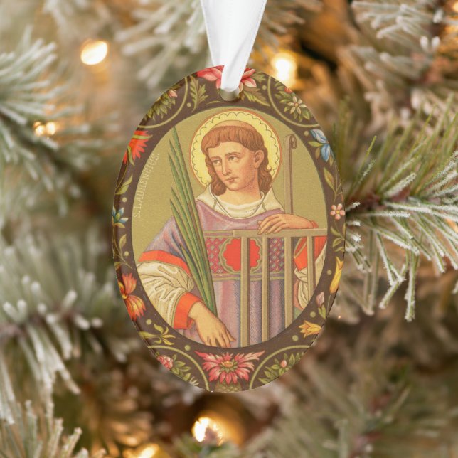 Doppelseitig St. Lawrence von Rom (PM 04) Acrylisc Ornament (Baum)