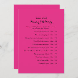 Doppelseitige 2 x Babyduschspiele Einladung