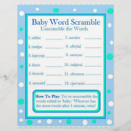 Doppelseitige Baby-Duschspiele Flyer