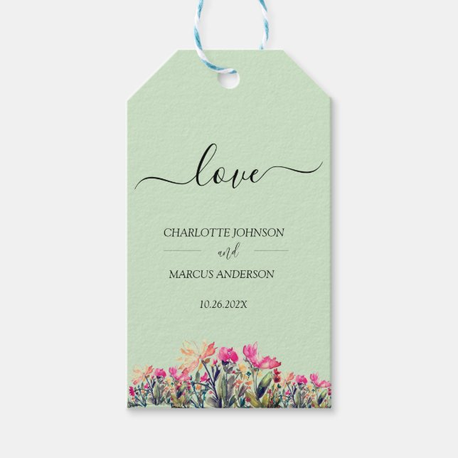 Doppelseitige Blumenzettel Geschenkanhänger (Vorderseite)