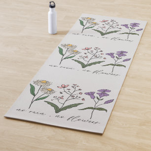 Doppelseitige Boho-Wildblumen Inspiration Zitat Yogamatte