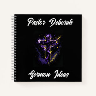 Doppelseitige Deckkirche Sermon Personalisiert Notizbuch